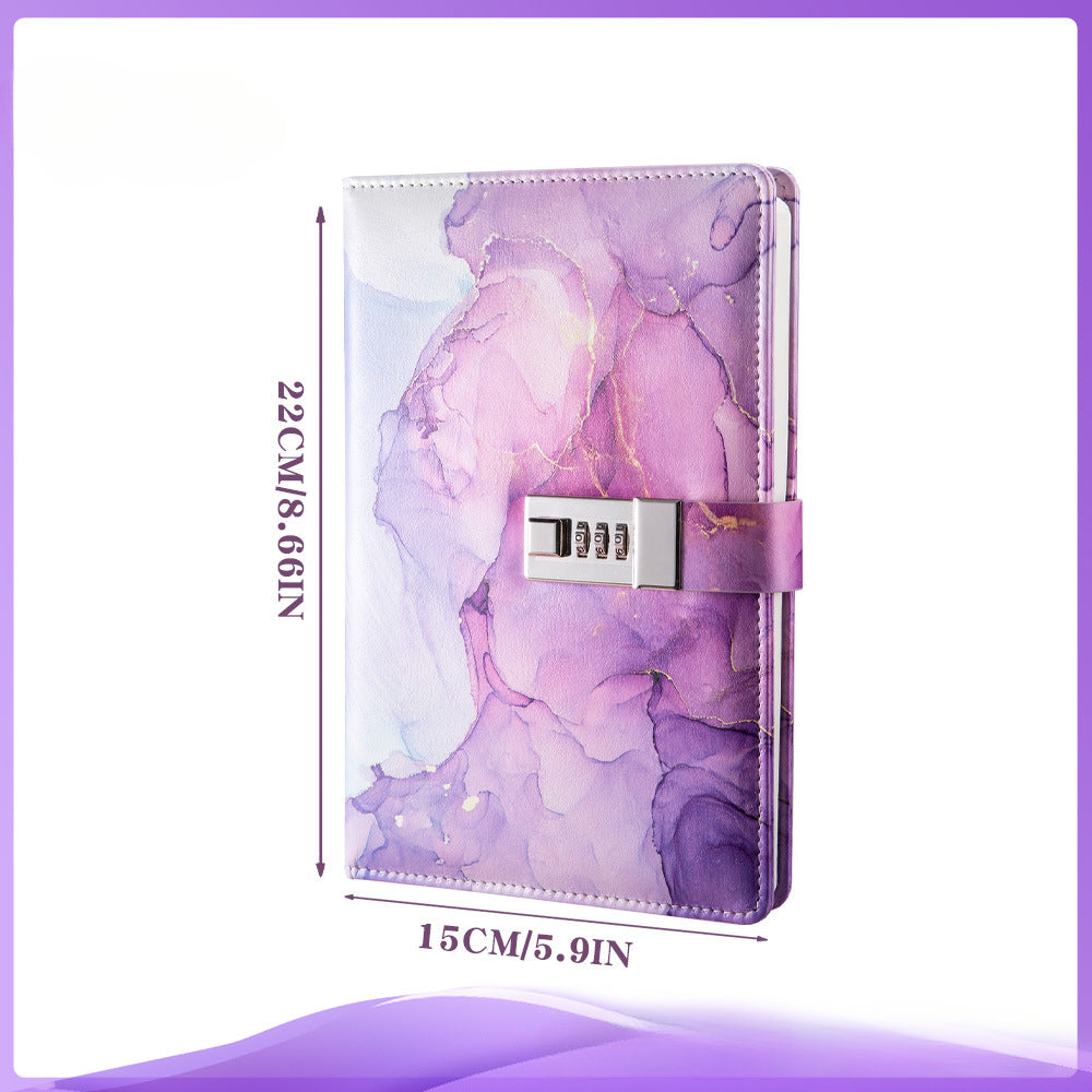 Wholesale PU A5 Fashion Password Book with Lock Diary Book